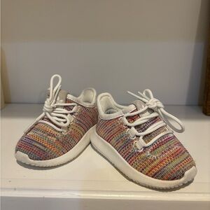 adidas Originals Baby Tubular Shadow Running Shoe, White/Blue/Blue, 5 US Toddler